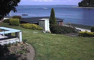 [ Boat shed and Puget Sound ]